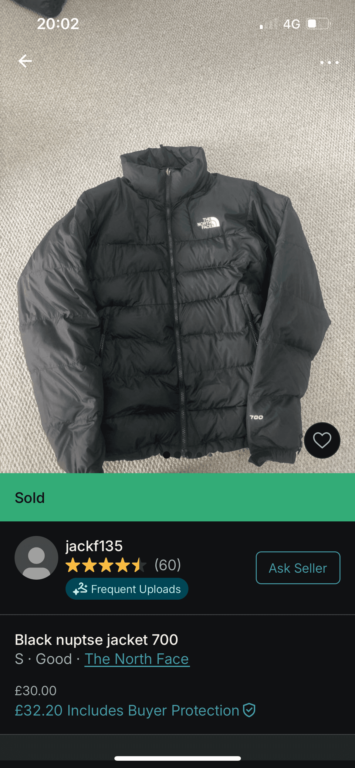 TNF Nuptse 700 bought