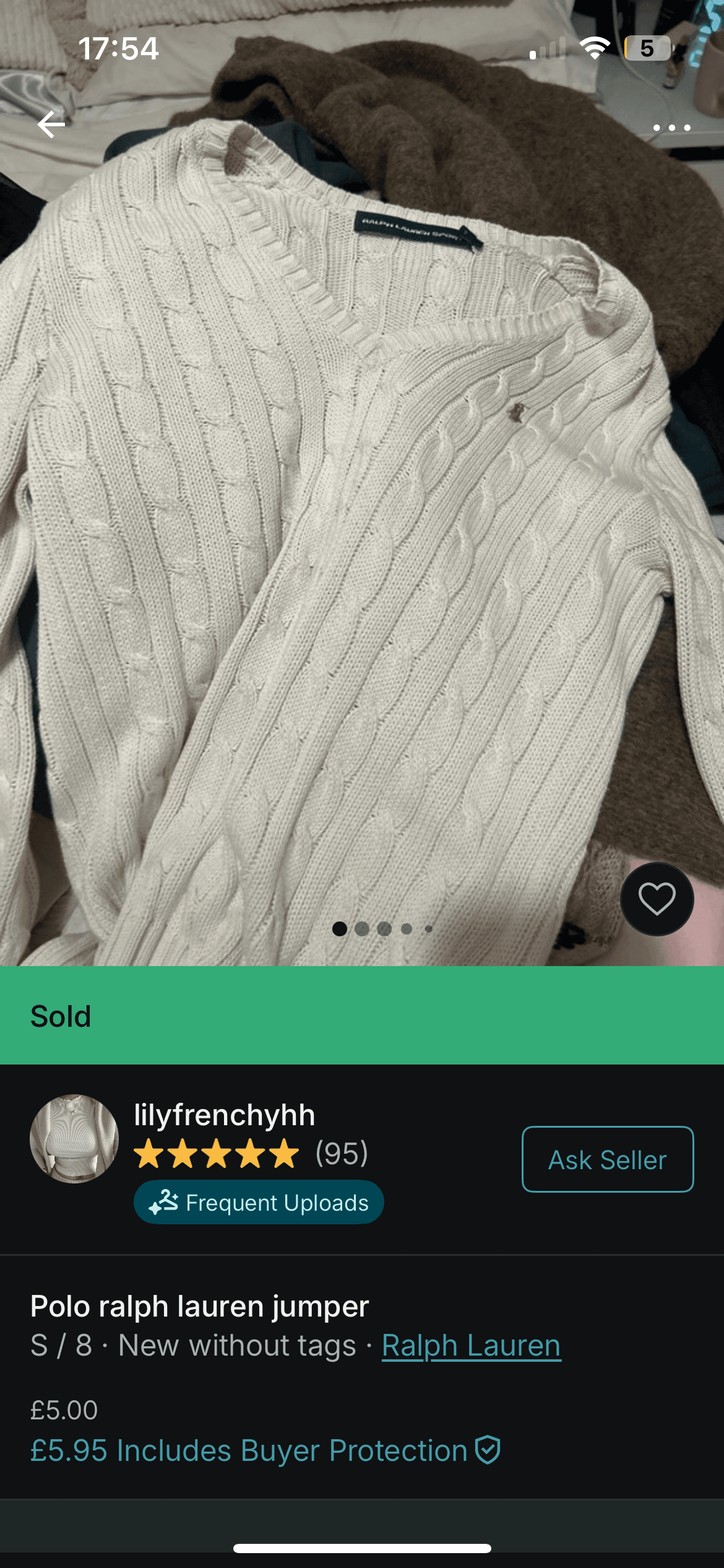 White RL Cable Knit bought