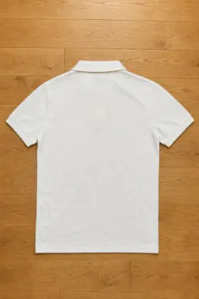 A polo rendered by Reframe, Flat Lay — Back layout